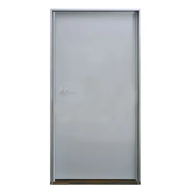 Puerta metálica galvanizada 3' 0" x 7' 0" / Resistente a fuego por 180 min. /Preparación para cerradura cilíndrica y refuerzo para cierra puerta