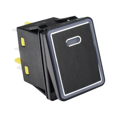 Interruptor tipo Switch con Led Color Rojo / IP65 / Diseño Industrial con panel de Aluminio / NO, COM, NC / Terminales tipo F1