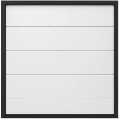 Puerta de Garage Seccional ACCESSPRO / 9 x 7 pies (2.74 x 2.13 m) / Panel Calibre 26 / Aislamiento Poliuretano 42 mm / Color Blanco / Estilo Americano