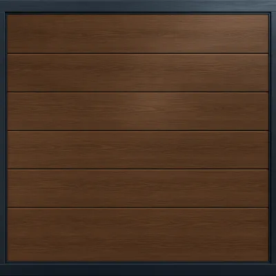 Puerta de Garage de Alta Calidad / Linea Central / Imitacion madera / oscura / 9x9 pies / AISLADA / Estilo Americana.