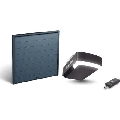 KIT COMPLETO Incluye /Puerta D/ Garage / APDOOR 9x8 Pies / Lisa Linea Central / Insulada / Interfase ACCESSWIFI / Motor FS1000M / 1/2HP / Fuerte/Silencioso/Luz LED/Motor DC .