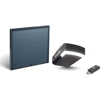 KIT COMPLETO Incluye /Puerta D/ Garage / APDOORL 9x9 Pies / Lisa Linea Central / Insulada / Interfase ACCESSWIFI / Extension ACCESSEXTRAILC /Motor FS1000M / 1/2HP / Fuerte/Silencioso/Luz LED/Motor DC .