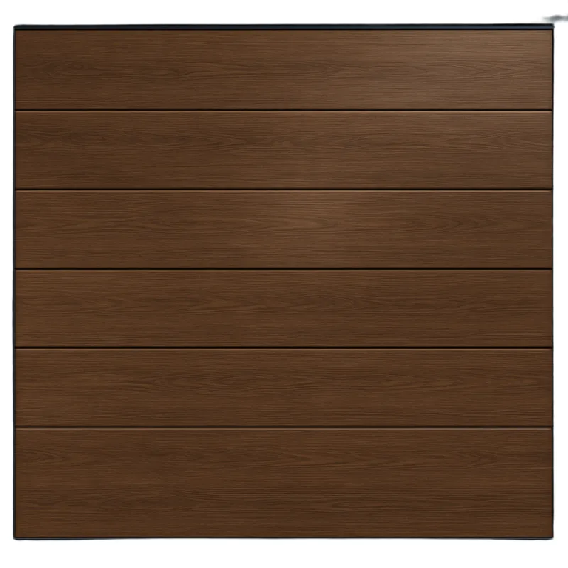 Seccion para puerta de Garage / Lisa / Linea Central / Panel de 21" / Color Cafe Oscuro / 12 pies Ancho / Estilo Americana.