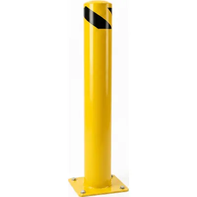 Bolardo Fijo de Acero / Diámetro 114 mm x Altura 1250 mm x Pared 2 mm / Base Soldada 150 x 150 mm / Pintura en Polvo