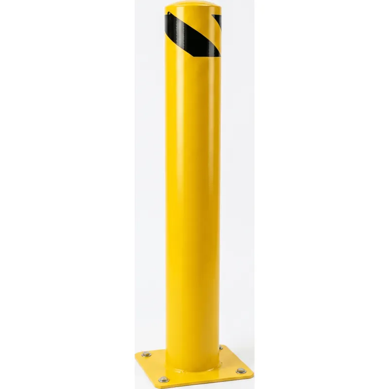 Bolardo Fijo de Acero / Diámetro 114 mm x Altura 910 mm x Pared 2 mm / Base Soldada de 150 x 150 mm / Pintura en Polvo