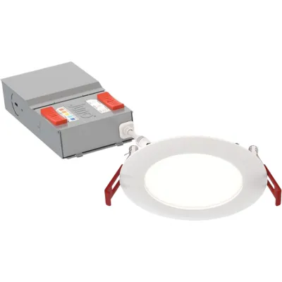 Luminaria LED Empotrado de 6" / Lúmenes Conmutables 800/1050/1300 lm / Temperatura de Color Ajustable 2700K-5000K / CRI 90 /16W / 120V / Acabado Blanco Mate / Atenuación Triac 100%-10% / Clasificado IC / Apto para Lugares Húmedos