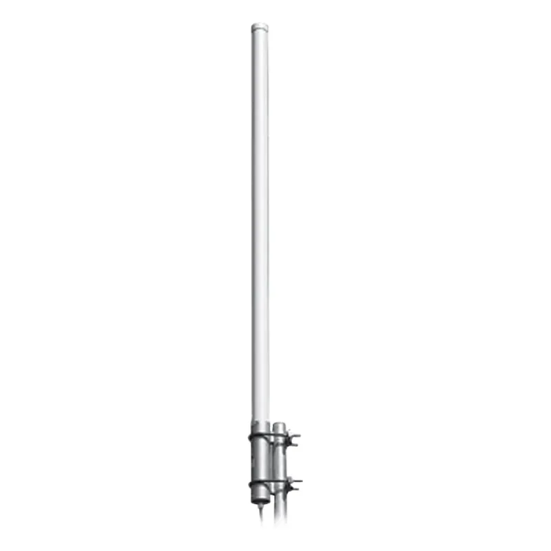 Antena Colineal de Fibra de Vidrio, Omnidireccional de Banda Aérea para Base, 118-138 MHz, 18 MHz de Ancho de Banda, Ganancia de 2.5 dBd, 500 Watt, N Hembra.