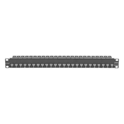 Patch Panel Z-Max de 24 Puertos, Blindado, Precargado con Jacks Categoría 6A, Plano, 1UR
