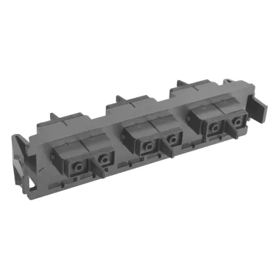 Placa Acopladora de Fibra Óptica Quick-Pack, Con 3 Conectores SC Duplex (6 Fibras), Negro