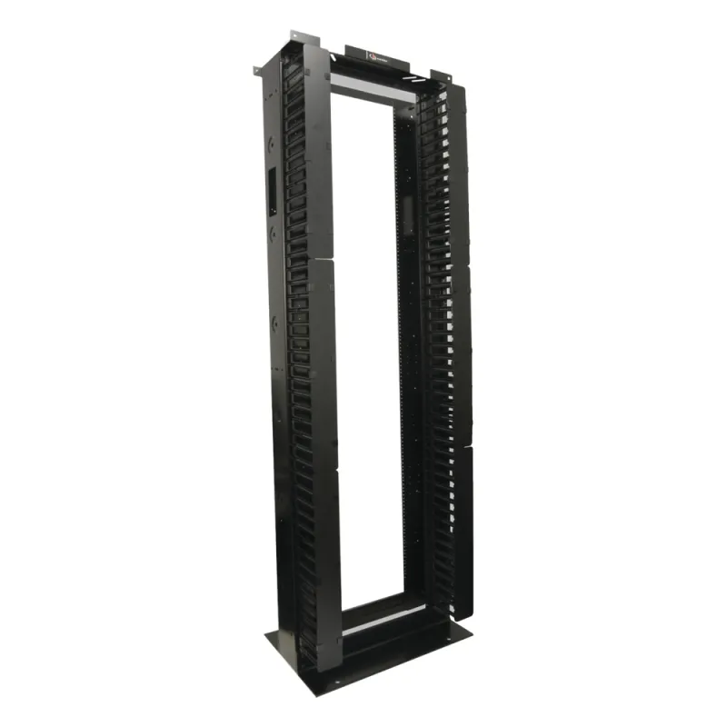 Rack de Aluminio System de 7ft x 19in, 45UR, Con organizadores verticales, conexión de tierra y accesorios de montaje