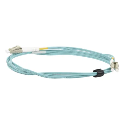 Jumper de Fibra Óptica Multimodo 50/125 XGLO OM3, LC-LC Duplex, OFNR, Color Aqua, 2 Metros (6.56 Pies)