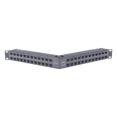 Patch Panel Z-MAX de 48 Puertos, Blindado, Modular (Vacío), Angulado, 1UR