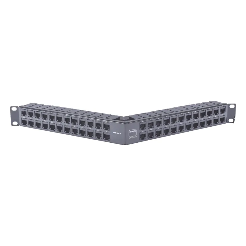 Patch Panel Z-MAX de 48 Puertos, Blindado, Modular (Vacío), Angulado, 1UR