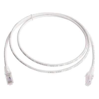 Patch Cord MC6 Modular Cat6 UTP, CM/LS0H, 1.52 Metros (5 Pies), Color Blanco, Versión Bulk (Sin Empaque Individual)