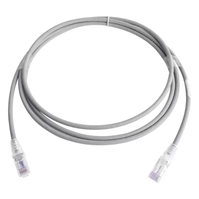 Patch Cord MC6 Modular Cat6 UTP, CM/LS0H, 2.13 Metros (7 Pies), Color Gris, Versión Bulk (Sin Empaque Individual)