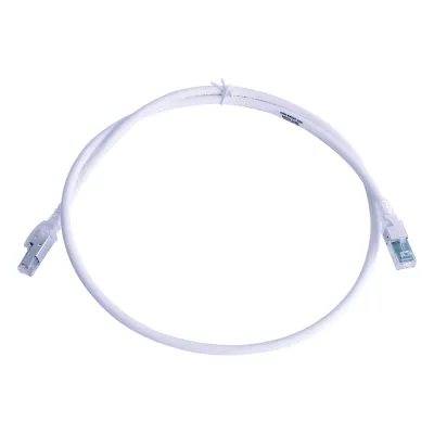 Patch Cord Z-MAX Cat6A S/FTP, CM/LS0H, 0.91 Metros (3 Pies), Color Blanco, Versión Bulk (Sin Empaque Individual)