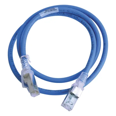 Patch Cord Z-MAX Cat6A S/FTP, CM/LS0H, 0.91 Metros (3 Pies), Color Azul, Versión Bulk (Sin Empaque Individual)