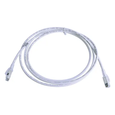 Patch Cord Z-MAX Cat6A S/FTP, CM/LS0H, 2.13 Metros (7 Pies), Color Blanco, Versión Bulk (Sin Empaque Individual)