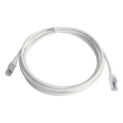 Patch Cord Z-MAX Cat6A S/FTP, CM/LS0H, 3.05 Metros (10 Pies), Color Blanco, Versión Bulk (Sin Empaque Individual)