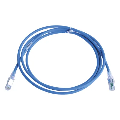 Patch Cord Z-MAX Cat6A S/FTP, CM/LS0H, 2.13 Metros (7 Pies), Color Azul, Versión Bulk (Sin Empaque Individual)