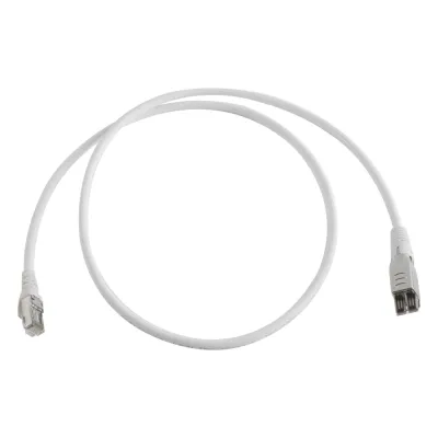 Patch Cord TERA Cat6A 1/10G Ethernet, de 4 Pares y Conector Modular, LS0H, Color Marfil, 1 Metro (3.28 Pies)