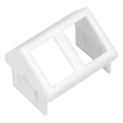Adaptador para Placa de Pared CT, de Dos Salidas, Angulado, Color Blanco