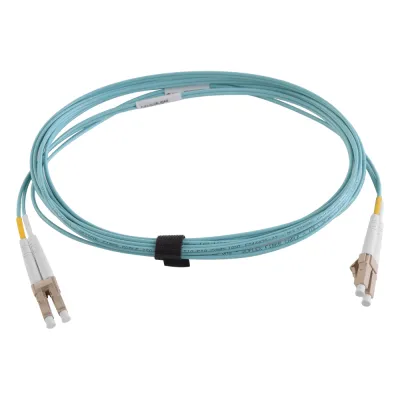 Jumper de Fibra Óptica Multimodo 50/125 XGLO OM3, LC-LC Duplex, OFNR, Color Aqua, 3 Metros (9.84 Pies)