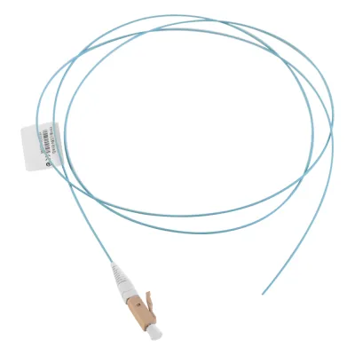 Pigtail de Fibra Óptica LC Simplex, Multimodo OM4 XGLO 50/125, OFNR, Color Aqua, 1 Metro (3.28 Pies)