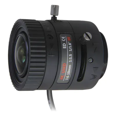 Lente Varifocal 3.6-10 mm / Resolución 4K / Iris Automático / Día/Noche / Formato 1/1.8.