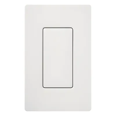 Inserto ciego estilo Designer para cubrir espacios sin usar en placas de pared Lutron Claro y Satin Colors, instalación a presión sin tornillos, color blanco brillante
