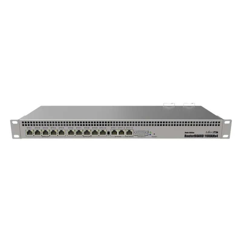 RB1100AHx4, CPU 4 Núcleos, 13 Puertos Gigabit Ethernet, 1 GB Memoria, Licencia Nivel 6