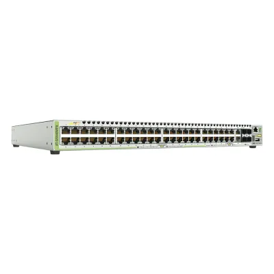 Switch PoE+ Stackeable Capa 3, 48 puertos 10/100/1000 Mbps + 2 puertos SFP Combo + 2 puertos SFP+ 10 G Stacking, 370 W