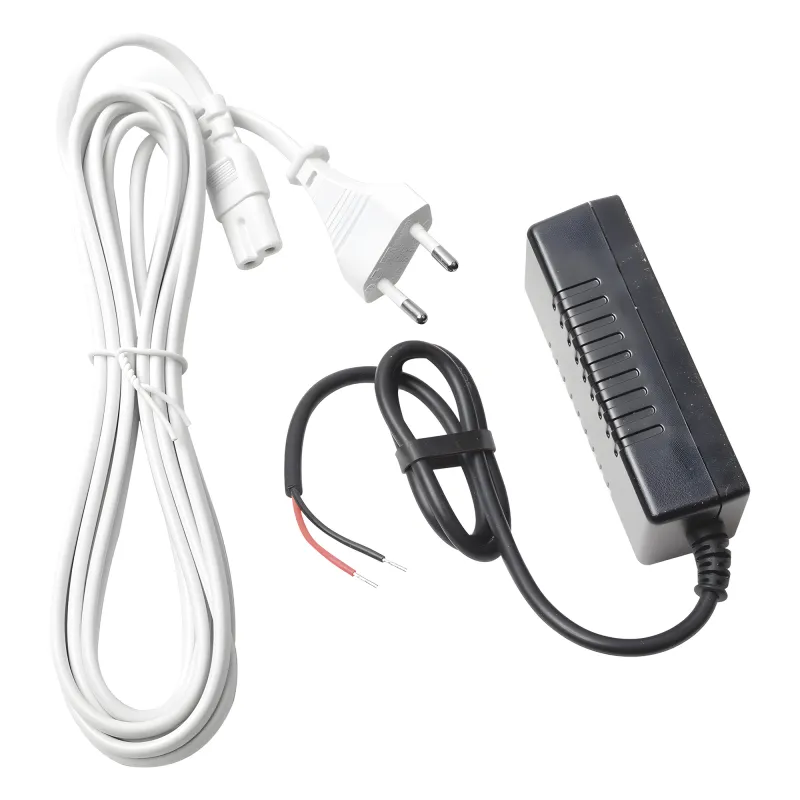 Adaptador de corriente compacto con cable de salida a conductores, para panel de alarma