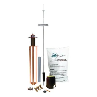 Kit de Pararrayo para Torre o Poste tipo Dipolo Corona con Electrodo y Accesorios de instalación.