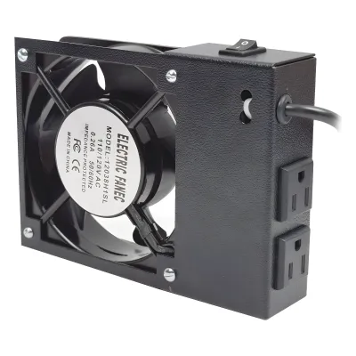 Ventilador 110 Vca con Clavija para Gabinete de Pared con 2 Tomas de Corriente