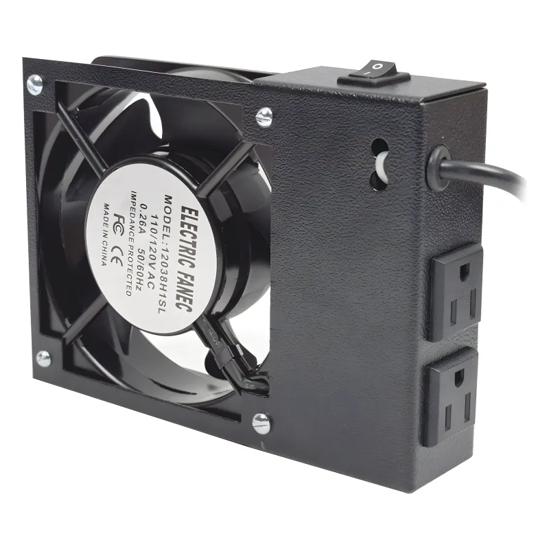 Ventilador 110 Vca con Clavija para Gabinete de Pared con 2 Tomas de Corriente