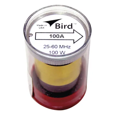 Elemento de 100 Watt en Línea 7/8" para Wattmetro BIRD 43 en Rango de Frecuencia de 25 a 60 MHz.
