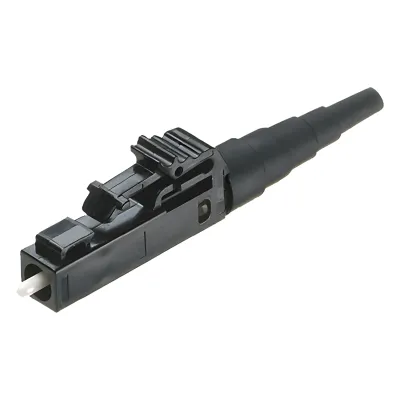 Conector de Fibra Óptica Multimodo OM2, OM3 y OM4, LC Simplex, Pulido en Campo, Color Negro