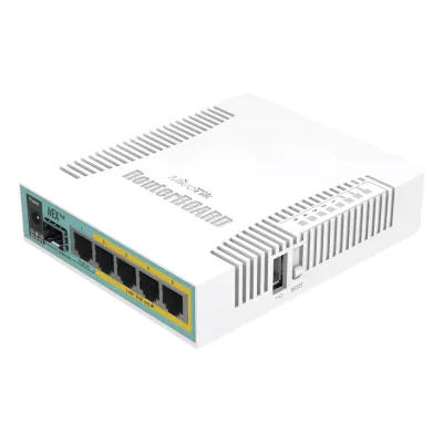 (hEX PoE) Routerboard 5 puertos Gigabit Ethernet PoE 802.3at, 1 Puerto USB