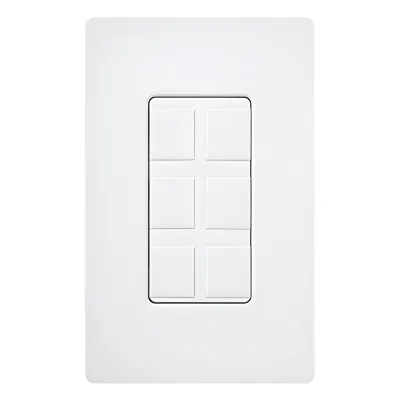 Marco de 6 puertos personalizable para conectores de red, fibra óptica, coaxial y telefonía, línea Claro, color blanco