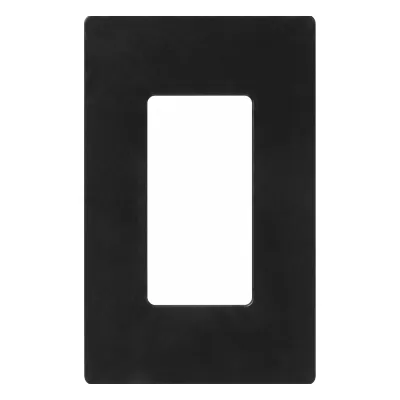 Placa de pared Claro de 1 espacio sin tornillos visibles, acabado negro brillante, para atenuadores, apagadores y controles Pico de Lutron