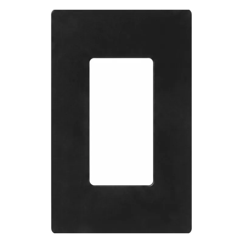 Placa de pared Claro de 1 espacio sin tornillos visibles, acabado negro brillante, para atenuadores, apagadores y controles Pico de Lutron