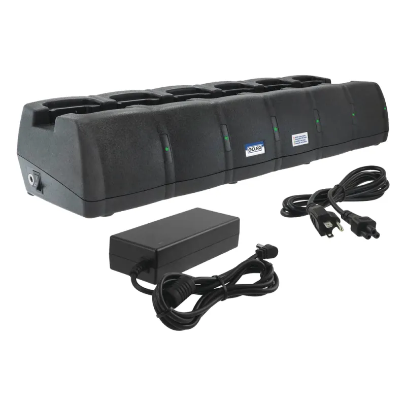 Multicargador de 6 cavidades para radios Icom IC-F3003, IC-4003 para baterías Ni-Mh BP264 o genéricas.