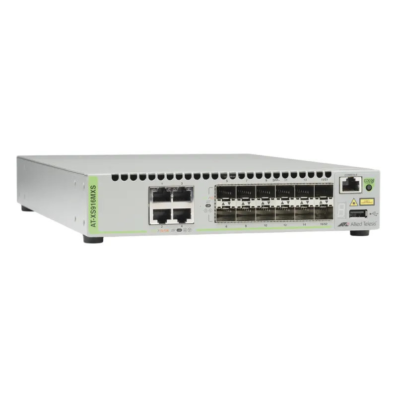 Switch Capa 3 Stackeable 10 Gigabit , 12 puertos SFP/SFP+ 10G y 4 puertos 100/1000/10G Base-T (RJ-45)
