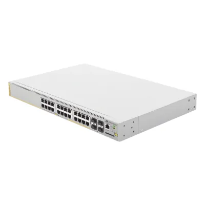 Switch PoE+ Administrable CentreCOM GS970M, Capa 3 de 24 Puertos 10/100/1000 Mbps + 4 SFP Gigabit, 370 W