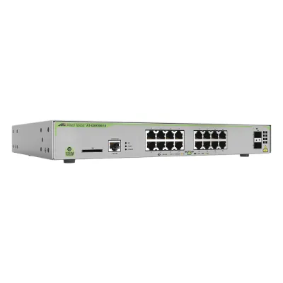 Switch PoE+ Administrable CentreCOM GS970M, Capa 3 de 16 Puertos 10/100/1000 Mbps + 2 SFP Gigabit, 247 W