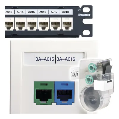 Casete de 75 Etiquetas Sin Adhesivo, para Patch Panel o Face Plate, Para Identificación de 4 Puertos, Color Blanco