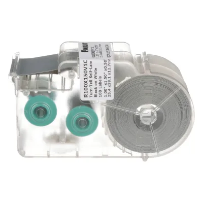 Casete de 100 Etiquetas Autolaminadas Turn-Tell, con Rotación para Mejor Visibilidad, para Cables de Redes de Cobre o Fibra Óptica, de 5.5 a 7.1 mm (0.22 a 0.28 pulgadas) de Diámetro