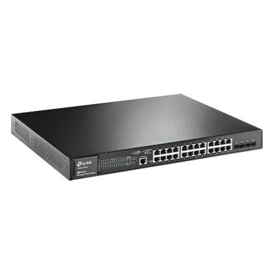 Switch JetStream PoE+ administrable Capa 2, 24 puertos 10/100/1000 Mbps + 4 puertos SFP 384 W