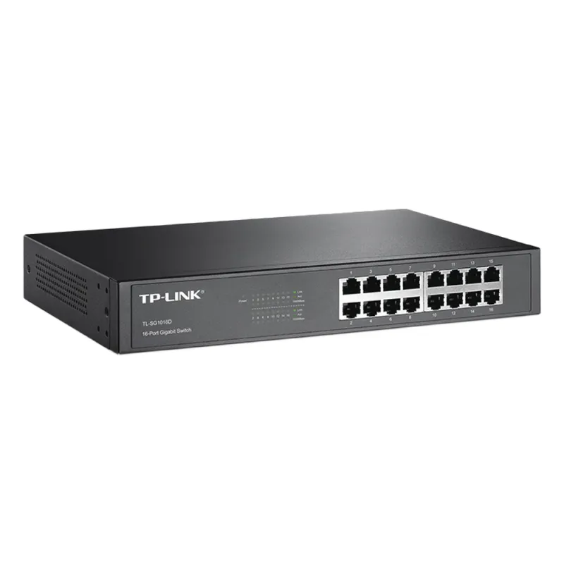 Switch Gigabit no administrable de 16 puertos 10/100/1000 Mbps para escritorio/rack